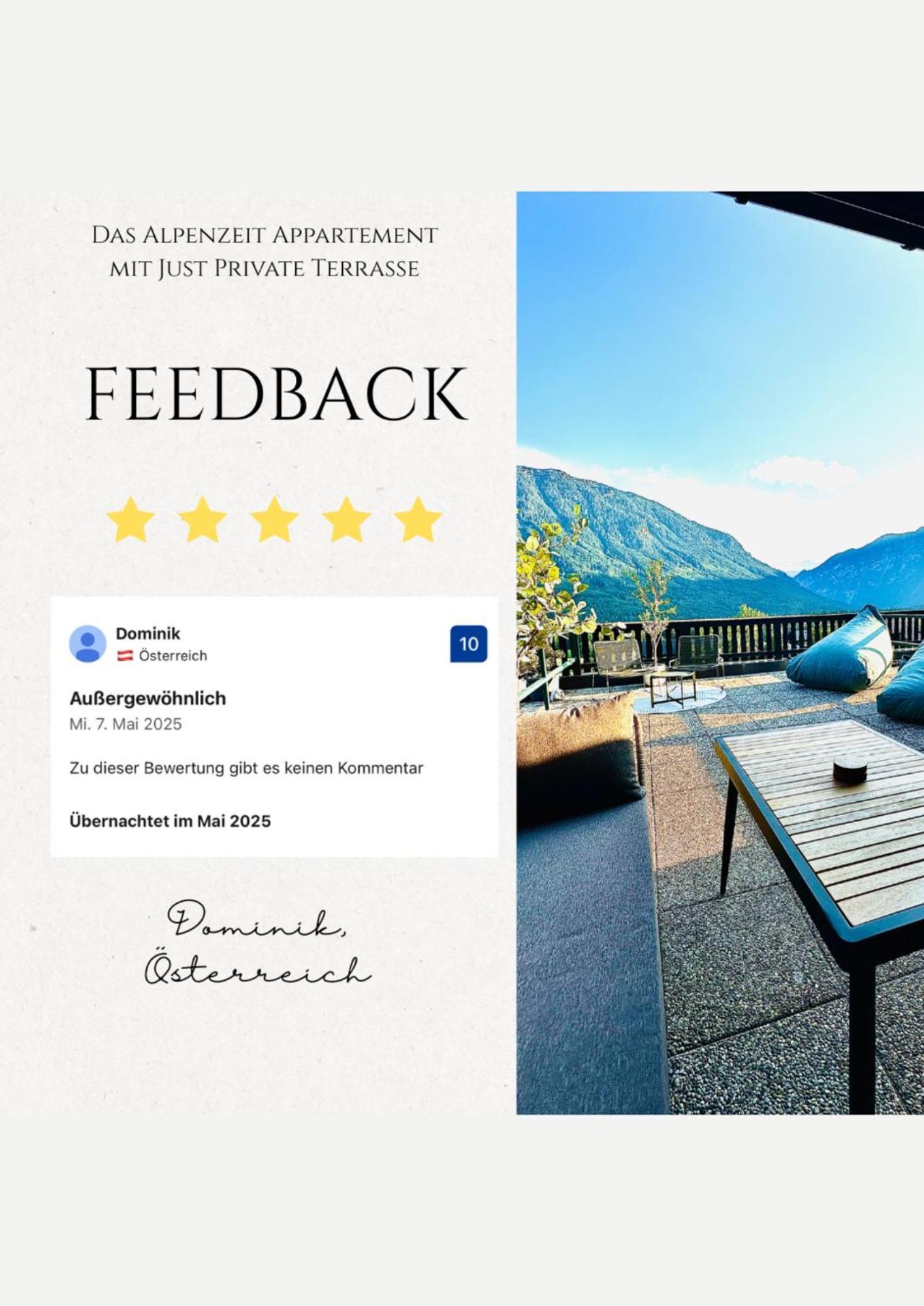 Das Alpenzeit Appartement Mit Just Private Terrasse (Adults Only) Bad Aussee Exterior photo
